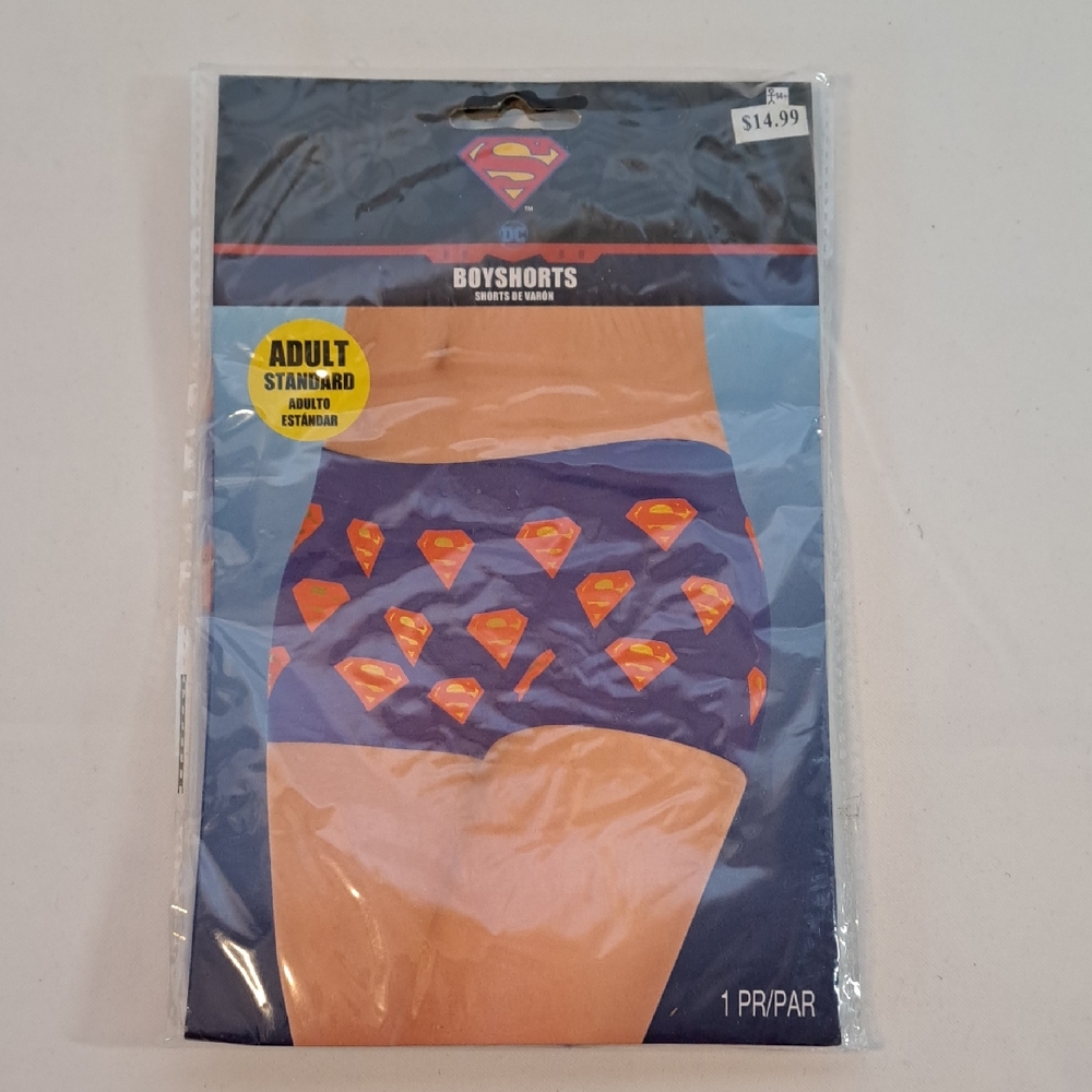 DC Superman Blue Boyshorts with Red and Orange Logo